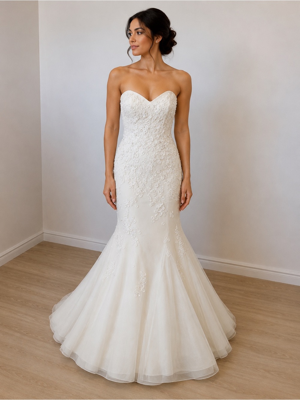 Romantic Cream Mermaid Bridal Dress